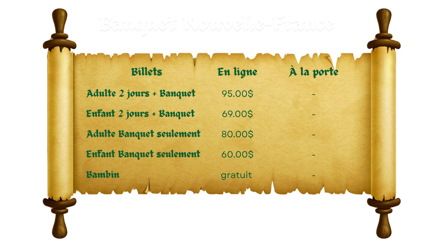 Forfait banquet 2025